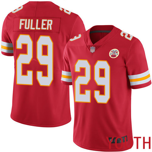 Youth Kansas City Chiefs #29 Fuller Kendall Red Team Color Vapor Untouchable Limited Player Football Nike NFL Jersey->youth nfl jersey->Youth Jersey